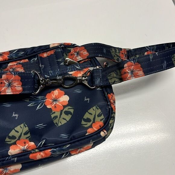 Lug Carousel Blue Floral Adjustable Convertible Belt Bag/ Crossbody RFID Purse - Picture 14 of 16